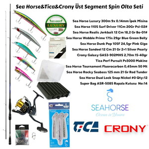 Sea Horse&Tica&Crony Üst Segment Spin Olta Seti
