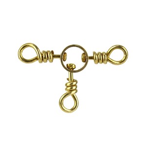  Brass 3-Way Swivels No:5 3 Lü Fırdöndü 12 Li Pkt