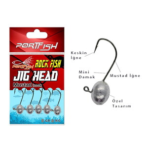 PortFish JigHead Mustad Hook 1Gr No:6
