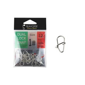 Sea Horse Dual Lock Snap Nickel #1 Qty:12