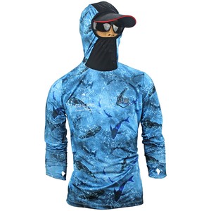 Sea Horse & Stafu Haka Blue M Fishing Shirt