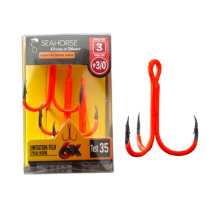 Sea Horse Diamond Scaled Sharp Hook Oty:3 No:3/0