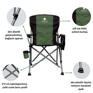  Windcamp Katlanır Kamp Sandalyesi Lux Green