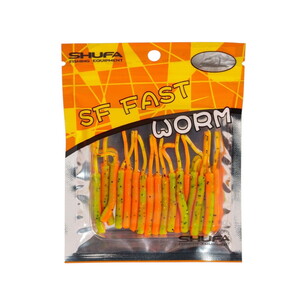 Shufa Fast Worm 5.1 Cm 20 Pcs Fire Tiger