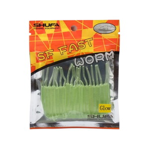 Shufa Fast Worm 5.1 Cm 20 Pcs Clear Green