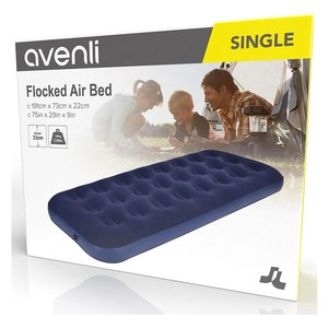  Avenli Floked Air Bed Tek Kişilik 191cm*73cm*22cm