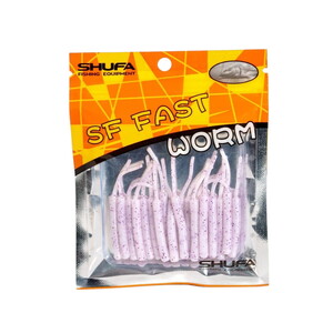 Shufa Fast Worm 5.1 Cm 20 Pcs Glitter White
