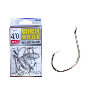 Sea Horse Circle Power Carbon Hooks Oty:5 No:4/0