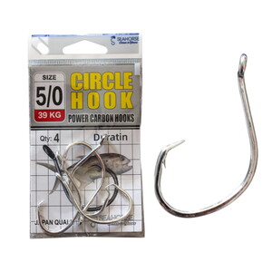 Sea Horse Circle Power Carbon Hooks Oty:4 No:5/0